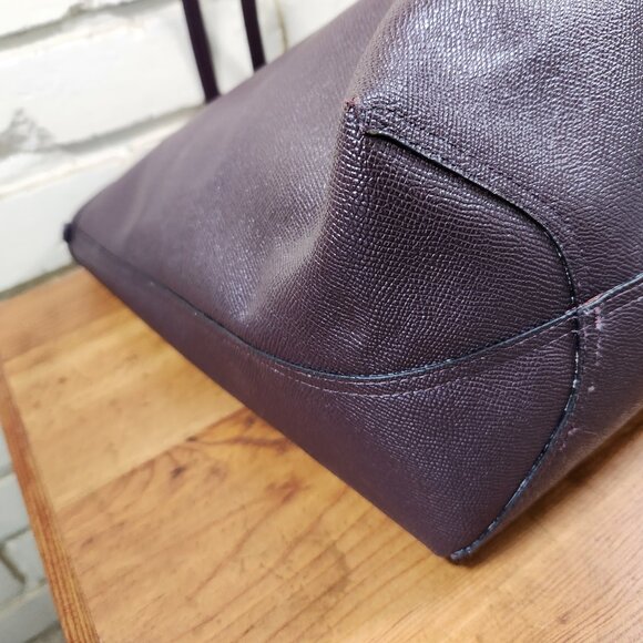 Euc Coach Reversible Burgandy & Tiger Print Tote Bag Purse - Picture 14 of 16